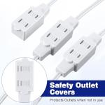 15 Ft White Extension Cord with 9 Outlets