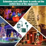 20 FT Outdoor Timer Extension Cord for Lights