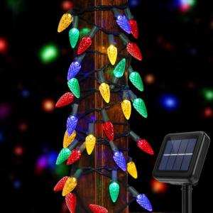 Solar-Powered Multicolored Christmas Lights for Outdoors