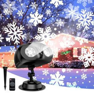Dual-Head Snowflake Projector Lights for Christmas