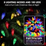 Solar-Powered Multicolored Christmas Lights for Outdoors