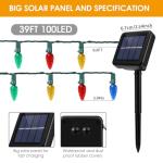 Solar-Powered Multicolored Christmas Lights for Outdoors