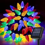 Solar-Powered Multicolored Christmas Lights for Outdoors