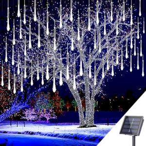 Solar Christmas Lights with 16 Meteor Shower Tubes