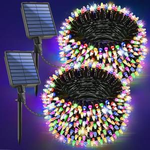 Solar Powered 200FT 600 LED Christmas String Lights