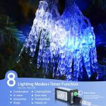 Synchronized Blue and White Icicle Christmas Lights