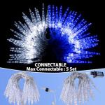 Synchronized Blue and White Icicle Christmas Lights