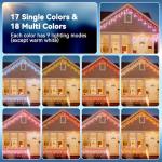 Color Changing 26.2FT Icicle Lights with Remote