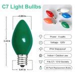 Multicolor C7 Replacement Bulbs for Christmas Lights