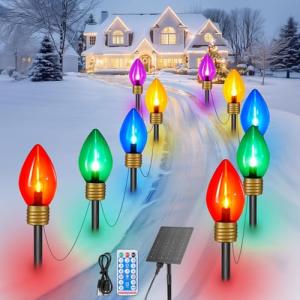 Jumbo Solar C9 Christmas Lights with Remote