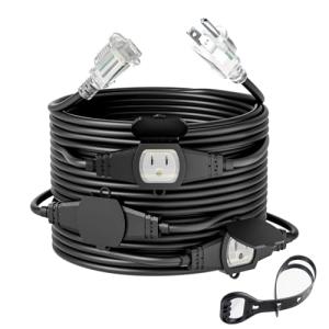 Yodotek 25FT Outdoor Power Extension Cord with 4 Outlets