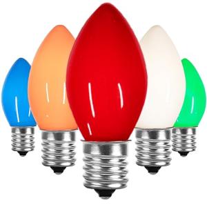 25 Pack Vintage C7 Multicolor Christmas Light Bulbs