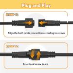 Waterproof 16.4FT Extension Cord for Holiday Lights