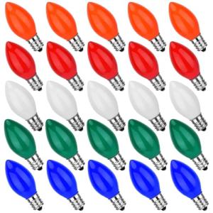 Multicolor C7 Replacement Bulbs - 25 Pack