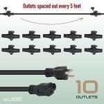 50 FT 10-Outlet Extension Cord for Christmas Lights