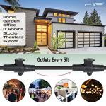 50 FT 10-Outlet Extension Cord for Christmas Lights