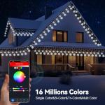 Smart Snowflake Icicle Lights with Music Sync