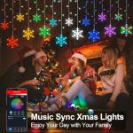 Smart Snowflake Icicle Lights with Music Sync