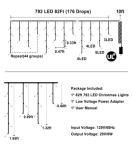 792 LED Musical Christmas Curtain Lights - 8 Modes
