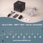 Smart Snowflake Icicle Lights with Music Sync