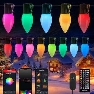 C9 RGB LED Christmas Lights with Music Sync