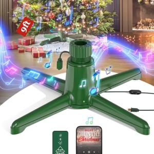 Musical Rotating Christmas Tree Stand with Remote