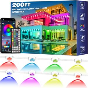 200FT RGB Music Sync Outdoor Lights with App