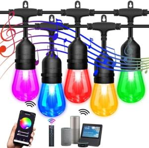 48ft Smart Music Sync Outdoor String Lights