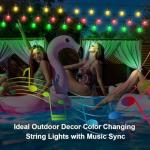 48ft Smart Music Sync Outdoor String Lights