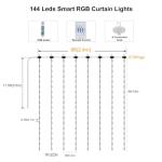 Smart Music Sync RGB Curtain Lights 8Ft x 6Ft