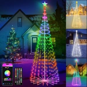 8FT Smart Christmas Cone Lights with Music Sync