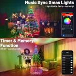 8FT Smart Christmas Cone Lights with Music Sync