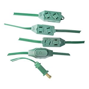 9 ft Green 9-Outlet Extension Cord for Lights