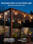 Smart Outdoor Music Sync String Lights, 123Ft