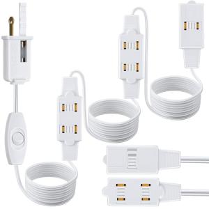 15 Ft White Extension Cord with 9 Outlets