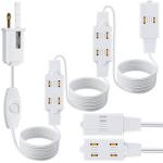 15 Ft White Extension Cord with 9 Outlets