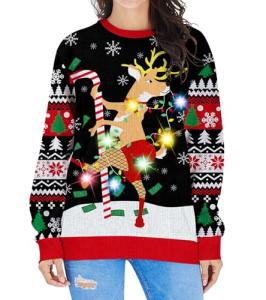 LED Light Up Ugly Christmas Sweater for Women