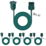 Kanayu 5 Pack 6 ft Green Extension Cords
