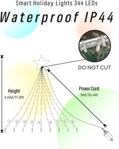 Smart Outdoor Christmas Lights with Music Sync