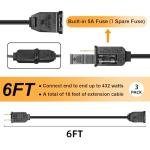 6 FT Power Extension Cord for Holiday Lights