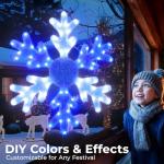 32" Smart LED Snowflake Lights with Music Sync