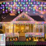 Pooqla Color Changing Christmas Icicle Lights with Remote