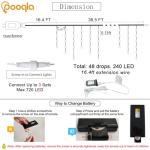 Pooqla Color Changing Christmas Icicle Lights with Remote