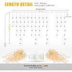 200 Connectable Warm White Icicle Christmas Lights