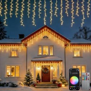 RGB Smart Programmable LED Icicle Lights for Music