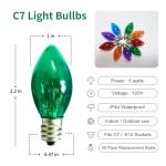 Multi-Color C7 Replacement Bulbs for Christmas Lights