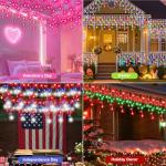 33FT Smart Music Sync Christmas Icicle Lights