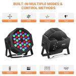 36 LED Battery-Powered Sound Activated Par Lights