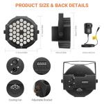 36 LED Battery-Powered Sound Activated Par Lights