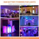 36 LED Battery-Powered Sound Activated Par Lights